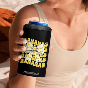 Bananas Coquette Bow 4 in 1 Can Cooler Tumbler Retro Banana Lovers Women Girls Kids TS10 Print Your Wear