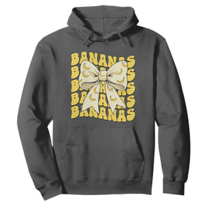 Bananas Coquette Bow Hoodie Retro Banana Lovers Women Girls Kids TS10 Dark Heather Print Your Wear