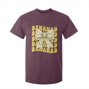 Bananas Coquette Bow T Shirt For Kid Retro Banana Lovers Women Girls Kids TS10 Maroon Print Your Wear
