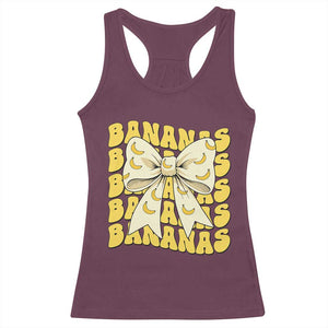 Bananas Coquette Bow Racerback Tank Top Retro Banana Lovers Women Girls Kids TS10 Maroon Print Your Wear