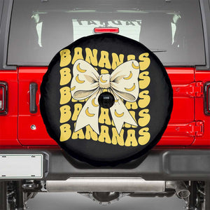 Bananas Coquette Bow Spare Tire Cover Retro Banana Lovers Women Girls Kids TS10 Black Print Your Wear