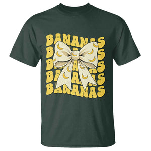 Bananas Coquette Bow T Shirt Retro Banana Lovers Women Girls Kids TS10 Dark Forest Green Print Your Wear