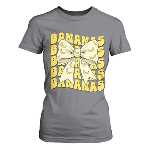 Bananas Coquette Bow T Shirt For Women Retro Banana Lovers Women Girls Kids TS10 Charcoal Print Your Wear