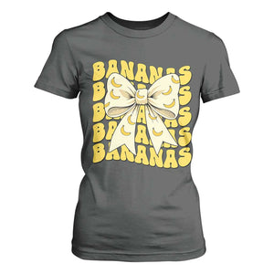 Bananas Coquette Bow T Shirt For Women Retro Banana Lovers Women Girls Kids TS10 Dark Heather Print Your Wear