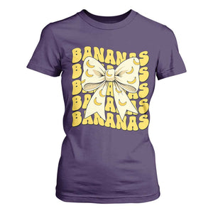 Bananas Coquette Bow T Shirt For Women Retro Banana Lovers Women Girls Kids TS10 Purple Print Your Wear