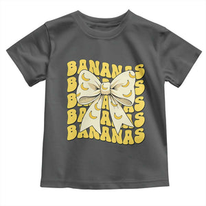 Bananas Coquette Bow Toddler T Shirt Retro Banana Lovers Women Girls Kids TS10 Dark Heather Print Your Wear