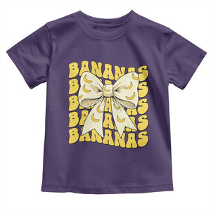 Bananas Coquette Bow Toddler T Shirt Retro Banana Lovers Women Girls Kids TS10 Purple Print Your Wear