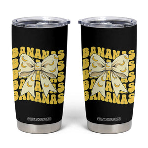 Bananas Coquette Bow Tumbler Cup Retro Banana Lovers Women Girls Kids TS10 Black Print Your Wear