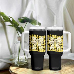 Bananas Coquette Bow Tumbler With Handle Retro Banana Lovers Women Girls Kids TS10 Print Your Wear