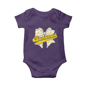 Bananas Coquette Bow Baby Onesie Retro Throwback Popular Fruit Humor Banana Classic TS10 Purple Print Your Wear