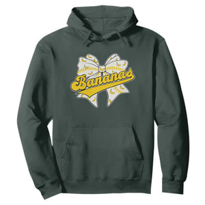 Bananas Coquette Bow Hoodie Retro Throwback Popular Fruit Humor Banana Classic TS10 Dark Forest Green Print Your Wear