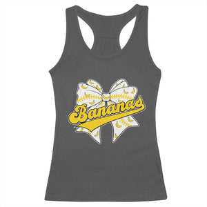 Bananas Coquette Bow Racerback Tank Top Retro Throwback Popular Fruit Humor Banana Classic TS10 Dark Heather Print Your Wear