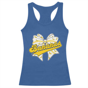 Bananas Coquette Bow Racerback Tank Top Retro Throwback Popular Fruit Humor Banana Classic TS10 Royal Blue Print Your Wear