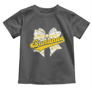 Bananas Coquette Bow Toddler T Shirt Retro Throwback Popular Fruit Humor Banana Classic TS10 Dark Heather Print Your Wear