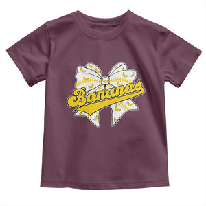 Bananas Coquette Bow Toddler T Shirt Retro Throwback Popular Fruit Humor Banana Classic TS10 Maroon Print Your Wear