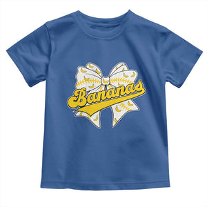 Bananas Coquette Bow Toddler T Shirt Retro Throwback Popular Fruit Humor Banana Classic TS10 Royal Blue Print Your Wear