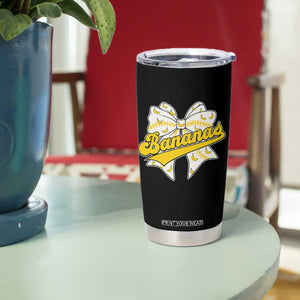 Bananas Coquette Bow Tumbler Cup Retro Throwback Popular Fruit Humor Banana Classic TS10 Print Your Wear