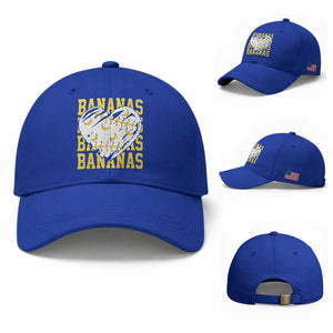 Retro Bananas Baseball Cap Vintage Baseball Heart Graphic Game Day Gifts TS10 Baseball Cap Universal Fit Royal Blue Print Your Wear