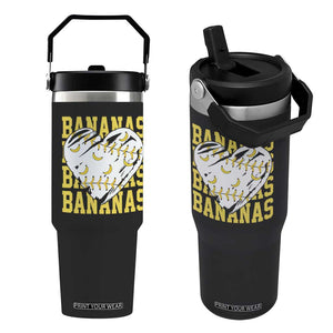 Retro Bananas Flip Straw Tumbler Vintage Baseball Heart Graphic Game Day Gifts TS10 One Size: 30 oz Black Print Your Wear