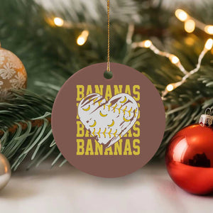Retro Bananas Ceramic Ornament Vintage Baseball Heart Graphic Game Day Gifts TS10 1pc Mocha Print Your Wear