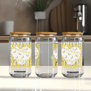Retro Bananas Glass Can Vintage Baseball Heart Graphic Game Day Gifts TS10 Print Your Wear
