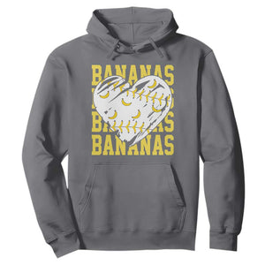 Retro Bananas Hoodie Vintage Baseball Heart Graphic Game Day Gifts TS10 Charcoal Print Your Wear