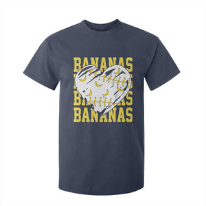 Retro Bananas T Shirt For Kid Vintage Baseball Heart Graphic Game Day Gifts TS10 Navy Print Your Wear