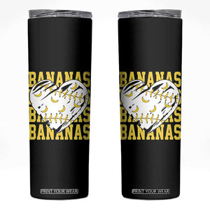 Retro Bananas Skinny Tumbler Vintage Baseball Heart Graphic Game Day Gifts TS10 Black Print Your Wear