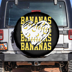 Retro Bananas Spare Tire Cover Vintage Baseball Heart Graphic Game Day Gifts TS10 No hole Black Print Your Wear