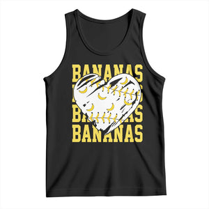 Retro Bananas Tank Top Vintage Baseball Heart Graphic Game Day Gifts TS10 Black Print Your Wear