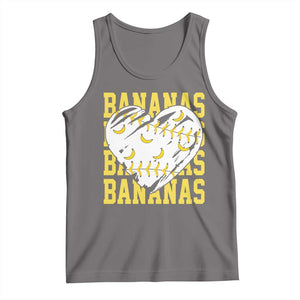 Retro Bananas Tank Top Vintage Baseball Heart Graphic Game Day Gifts TS10 Deep Heather Print Your Wear