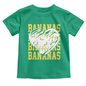 Retro Bananas Toddler T Shirt Vintage Baseball Heart Graphic Game Day Gifts TS10 Irish Green Print Your Wear