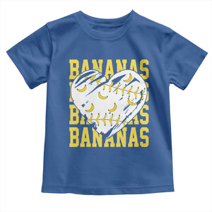 Retro Bananas Toddler T Shirt Vintage Baseball Heart Graphic Game Day Gifts TS10 Royal Blue Print Your Wear