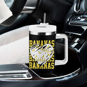 Retro Bananas Tumbler With Handle Vintage Baseball Heart Graphic Game Day Gifts TS10 Print Your Wear