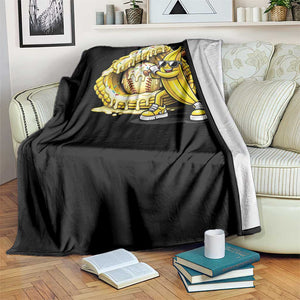 Baseball Banana Throw Blanket Funny Baseball Glove Drip Kids Youth Boys Girls TS10 Print Your Wear