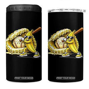 Baseball Banana 4 in 1 Can Cooler Tumbler Funny Baseball Glove Drip Kids Youth Boys Girls TS10 One Size: 16 oz Black Print Your Wear
