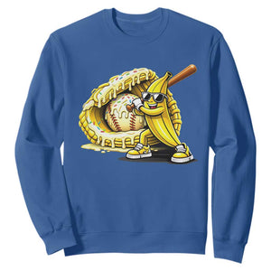 Baseball Banana Sweatshirt Funny Baseball Glove Drip Kids Youth Boys Girls TS10 Royal Blue Print Your Wear