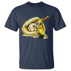 Baseball Banana T Shirt Funny Baseball Glove Drip Kids Youth Boys Girls TS10 Navy Print Your Wear