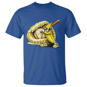Baseball Banana T Shirt Funny Baseball Glove Drip Kids Youth Boys Girls TS10 Royal Blue Print Your Wear