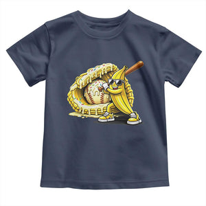 Baseball Banana Toddler T Shirt Funny Baseball Glove Drip Kids Youth Boys Girls TS10 Navy Print Your Wear