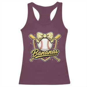 Bananas Coquette Bow Racerback Tank Top Baseball Bats Banana Lovers Women Girls Kids TS10 Maroon Print Your Wear