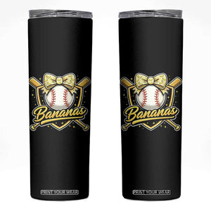 Bananas Coquette Bow Skinny Tumbler Baseball Bats Banana Lovers Women Girls Kids TS10 Black Print Your Wear