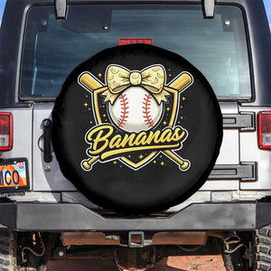 Bananas Coquette Bow Spare Tire Cover Baseball Bats Banana Lovers Women Girls Kids TS10 No hole Black Print Your Wear