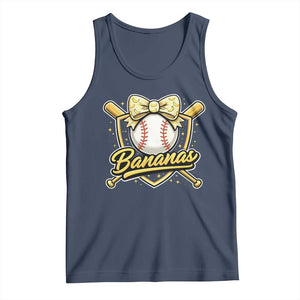 Bananas Coquette Bow Tank Top Baseball Bats Banana Lovers Women Girls Kids TS10 Navy Print Your Wear