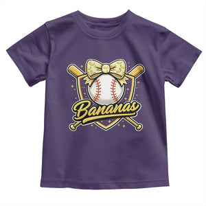 Bananas Coquette Bow Toddler T Shirt Baseball Bats Banana Lovers Women Girls Kids TS10 Purple Print Your Wear