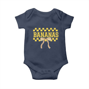 Bananas Coquette Bow Checkered Baby Onesie Women Girls Kids TS10 Navy Print Your Wear