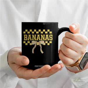 Bananas Coquette Bow Checkered Coffee Mug Women Girls Kids TS10 Print Your Wear