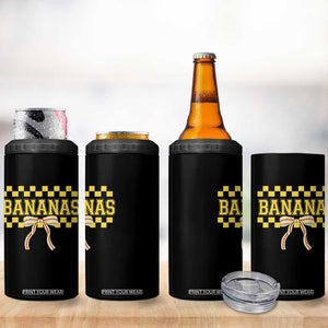 Bananas Coquette Bow Checkered 4 in 1 Can Cooler Tumbler Women Girls Kids TS10 Print Your Wear