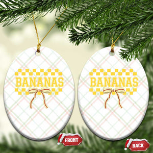 Bananas Coquette Bow Checkered Ceramic Ornament Women Girls Kids TS10 Print Your Wear