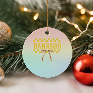 Bananas Coquette Bow Checkered Ceramic Ornament Women Girls Kids TS10 1pc Pastel Print Your Wear